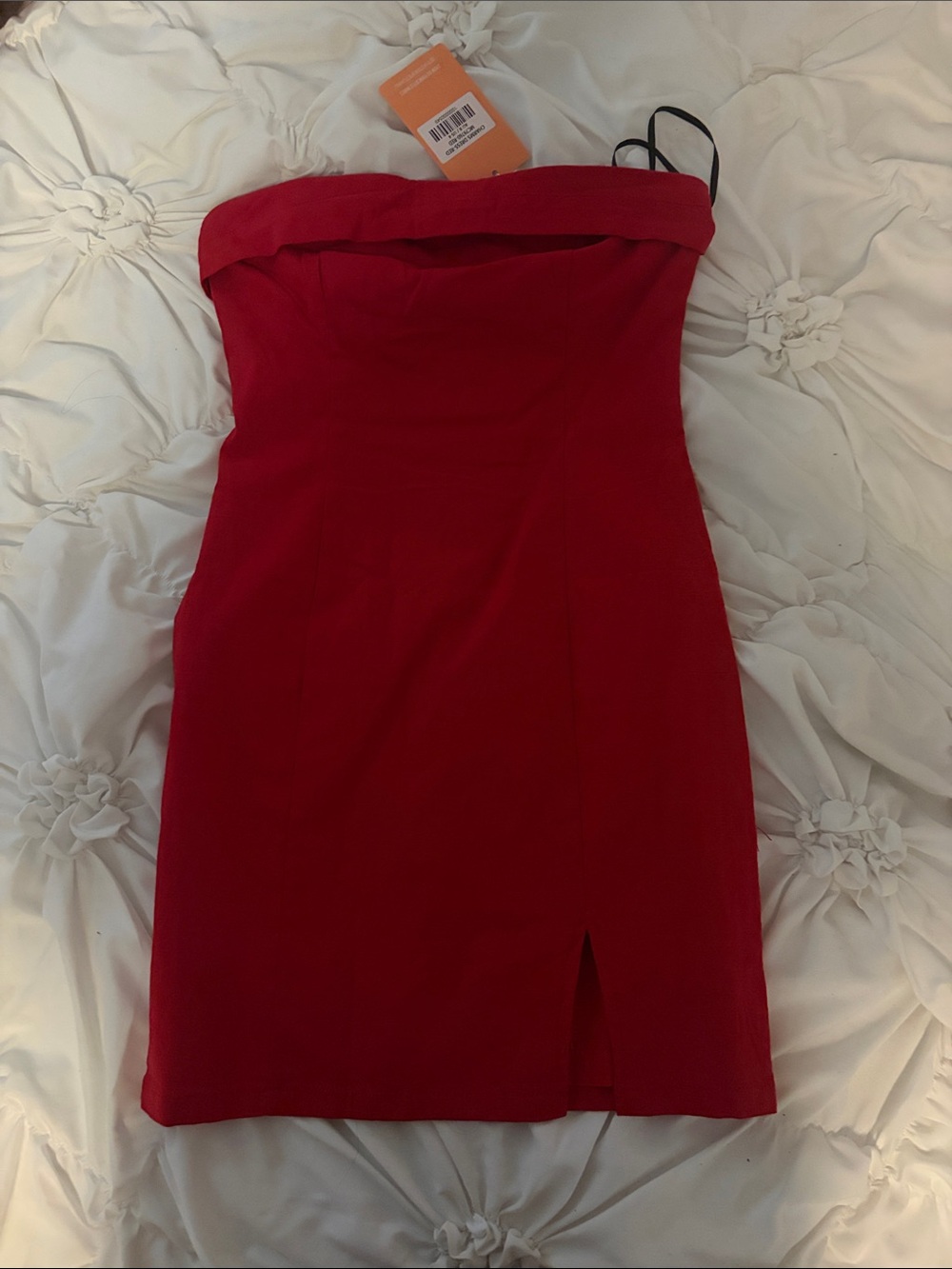 Elegant Strapless Red Sheath Dress